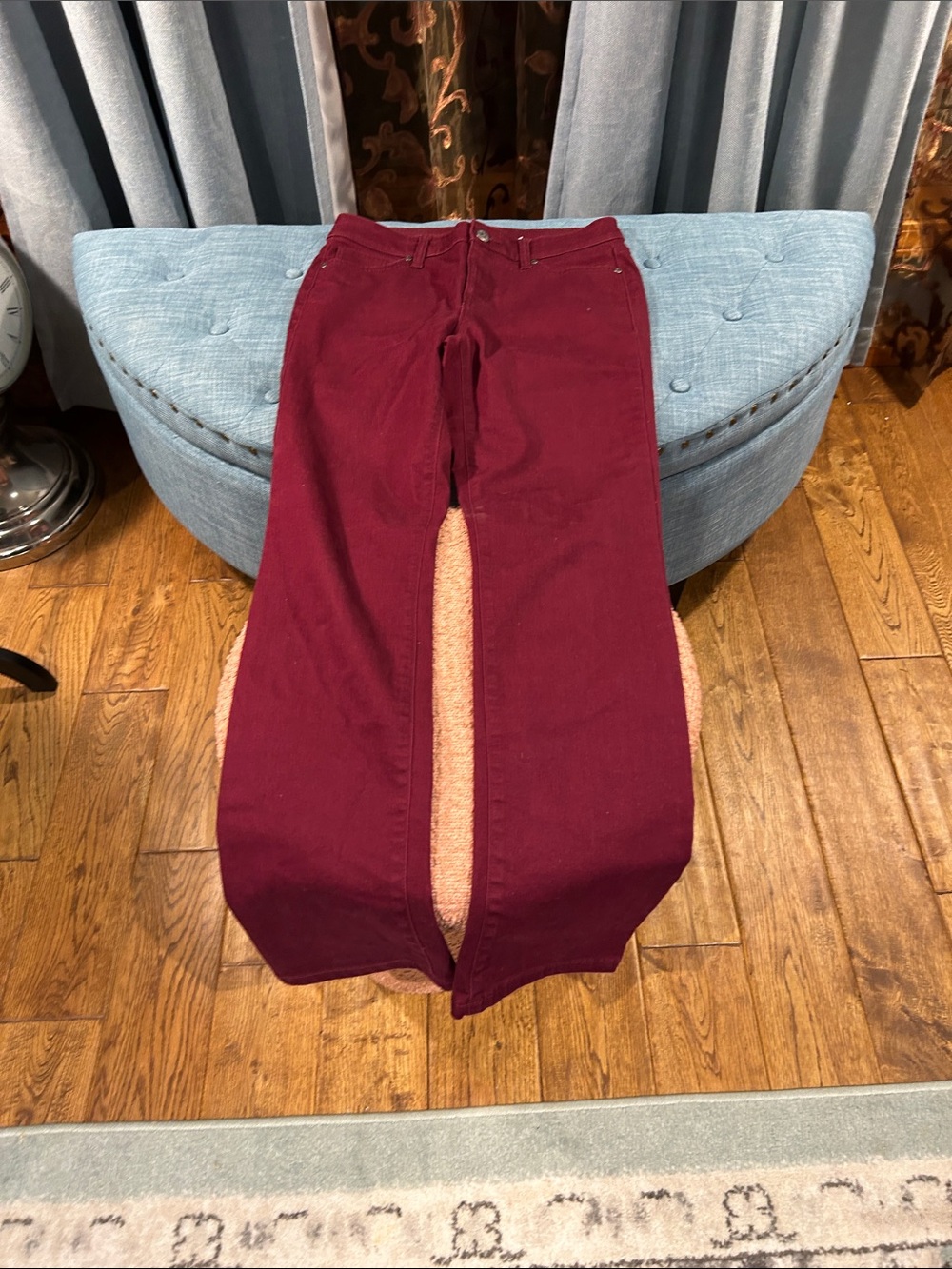 St. John's Bay Women's Straight Leg Jeans in Burgundy